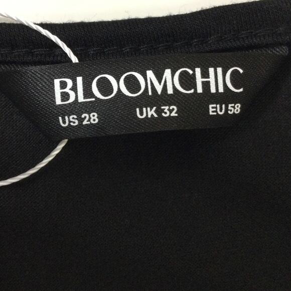 BLOOMCHIC SZ 18 5X black round neck flutter sleeve shirt blouse NWT B48 - Picture 4 of 7